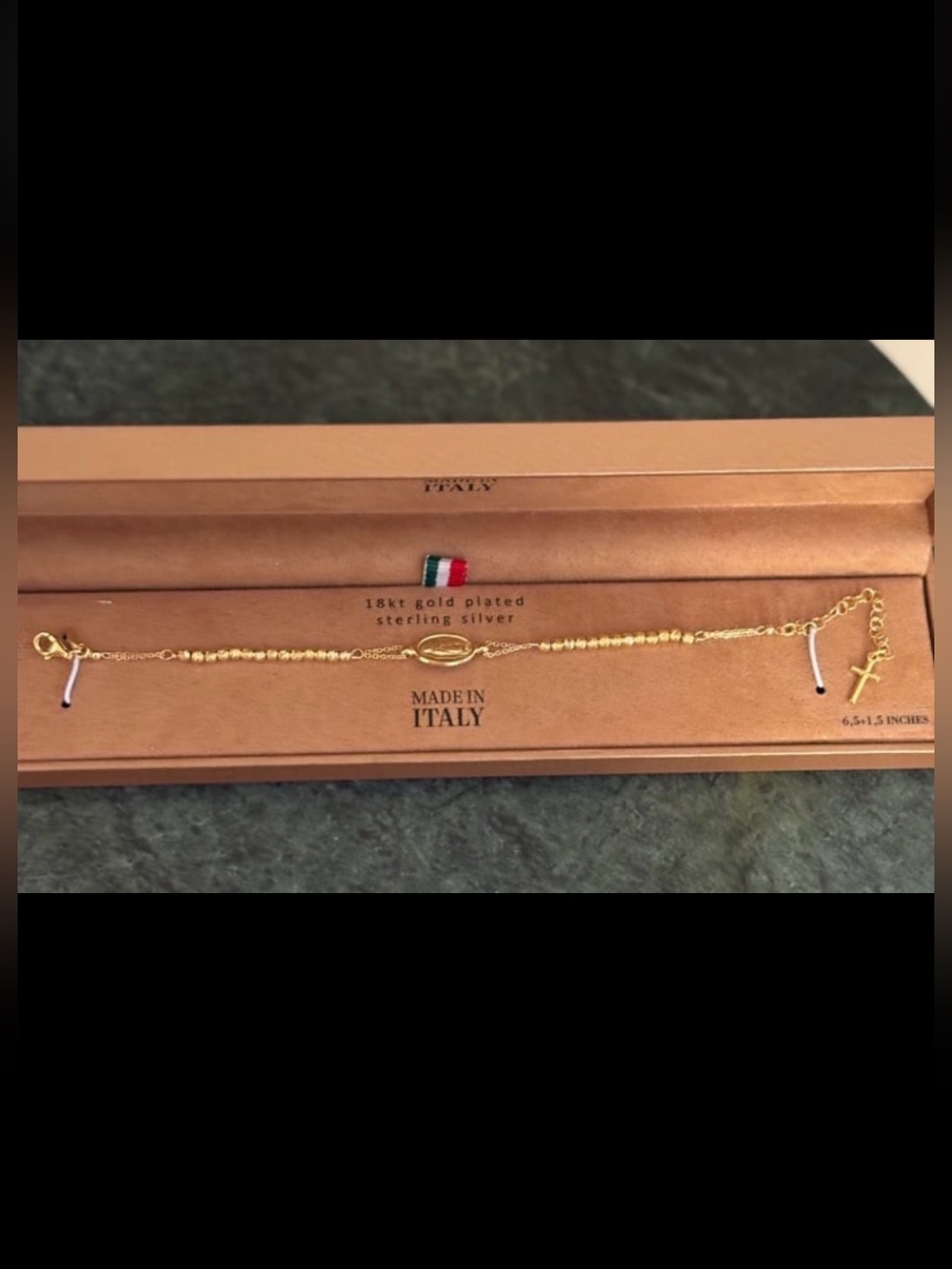 Mia Fiore 18K Gold Plated Blessed Virgin Mary Sterling Silver Bracelet RARE